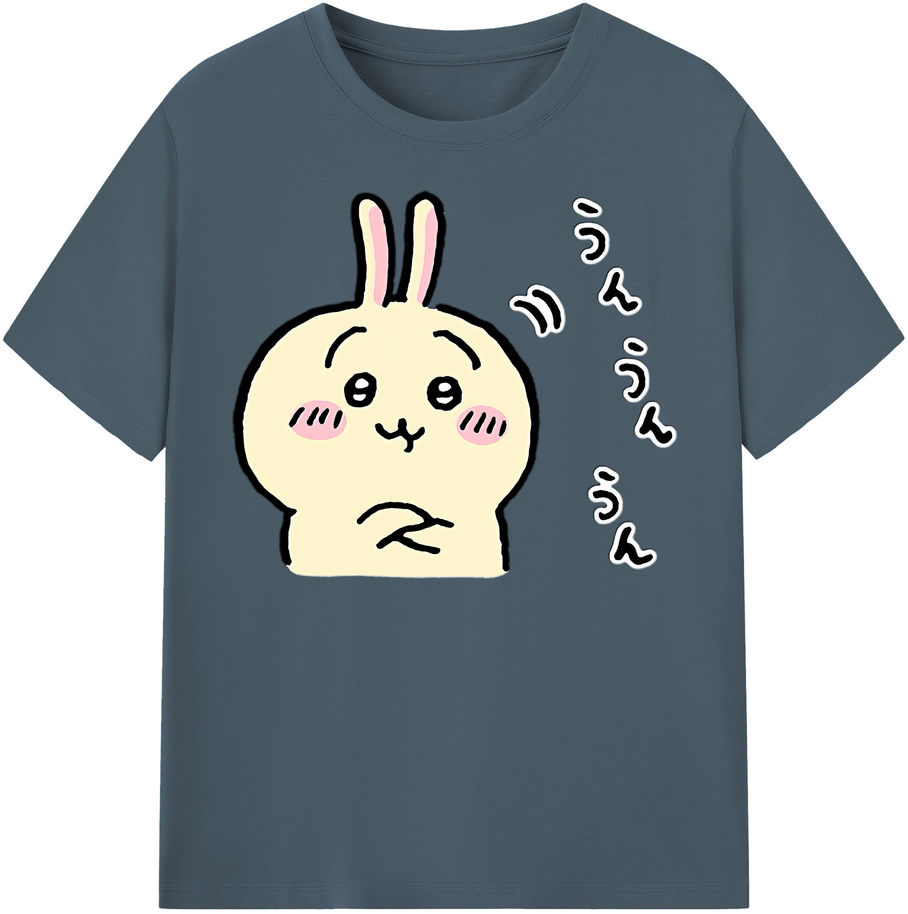 （画像用） ちいかわ うさぎ Chii-kawa usagi 綿100％半袖Tシャツ（フロントプリント）